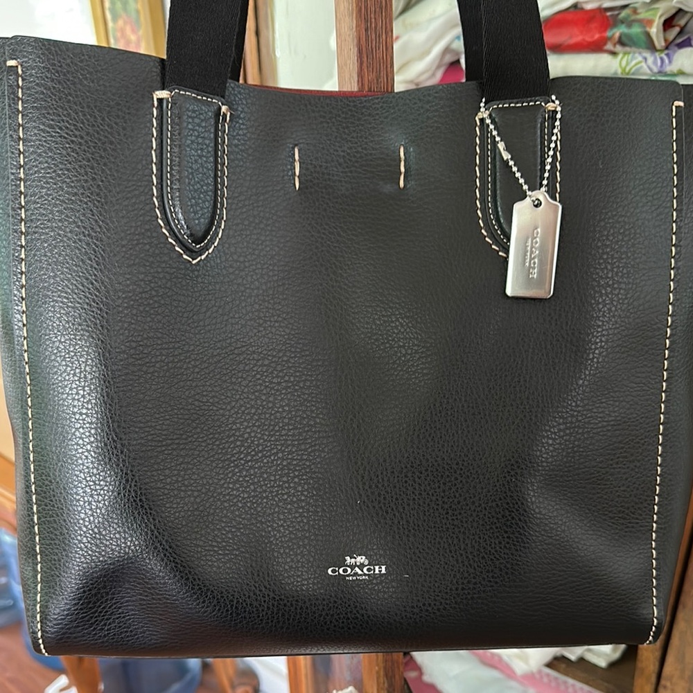 Coach Black Pebbled Leather Tote